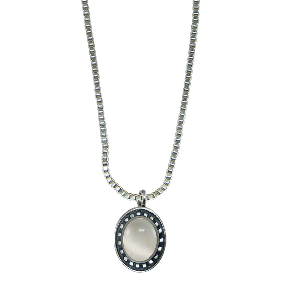 Sterling Silver Little White Moonstone Pendant Necklace